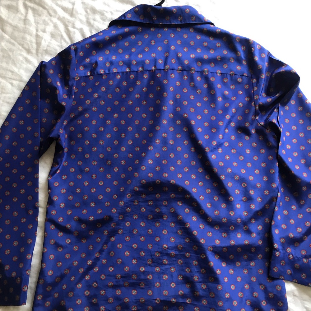 Cobalt Blue David Matthews Vintage Blouse - Picture 3 of 5